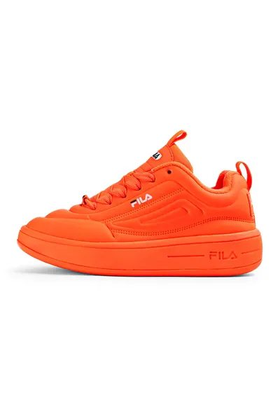 Pantofi sport flatform din piele ecologica cu logo Superbubble - Portocaliu