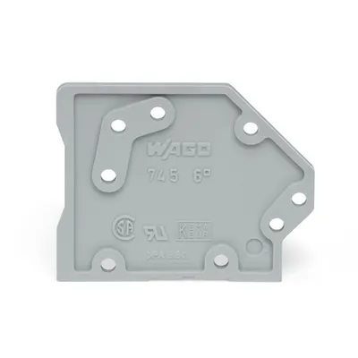 End plate; snap-fit type; 1.6 mm thick; gray