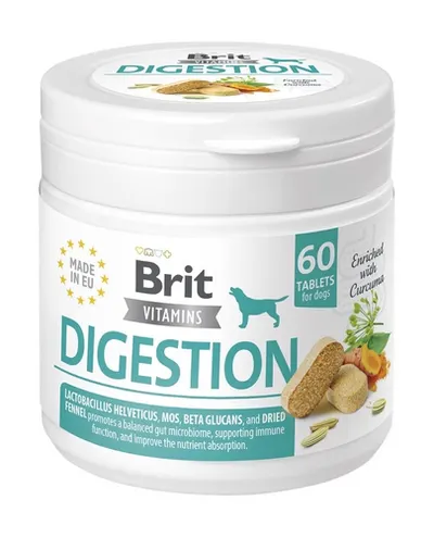 BRIT Vitamins Digestion 120g supliment digestiv caini adulti, cu probiotice si enzime digestive (60 tablete)