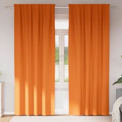 vidaXL Perdele Opaque cu Inel 2 buc. Portocalie Aprinsă 245 x 140 cm
