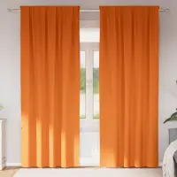 vidaXL Perdele Opaque cu Inel 2 buc. Portocalie Aprinsă 245 x 140 cm