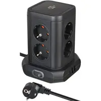 Prelungitor tip turn Brennenstuhl 1153560010, 8 prize, 2xUSB A, 1xUSB-C, cablu 2m, pozitionare prize 45
