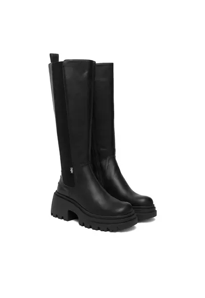 Cizme dama Chelsea Hi 122 - piele ecologica - negru