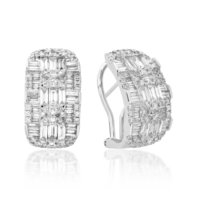 Cercei din aur alb cu diamante de 3.1ct