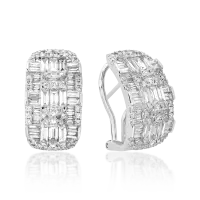 Cercei din aur alb cu diamante de 3.1ct