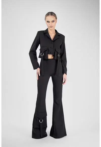 Pantaloni evazați Black - Negru