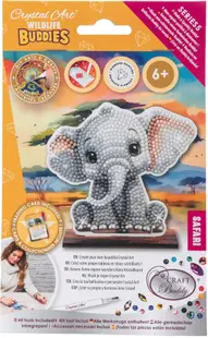 Kit de broderie cu diamante Craft Buddy - Crystal Art Buddies: Elefant, 7 piese