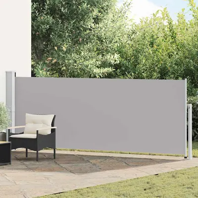 vidaXL Copertină laterală retractabilă de terasă, gri, 140 x 514 cm