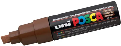 Marker permanent cu un varf tesit Uni Posca - PC-8K, 8 mm, maro