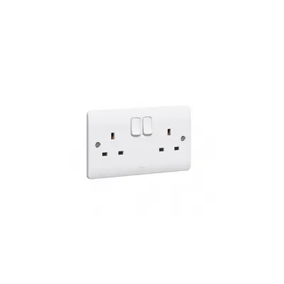 priza Synergy - Intrerupator doua moduleed - 13 A 250 V~ - alb