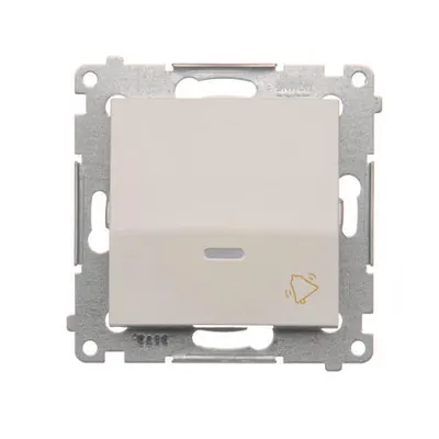 Buton simplu sonerie cu LED incorporat (modul) 16AX, 250V ~, cleme cu ?urub; alb
