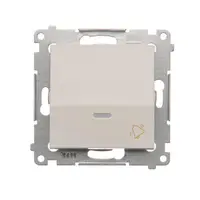 Buton simplu sonerie cu LED incorporat (modul) 16AX, 250V ~, cleme cu ?urub; alb
