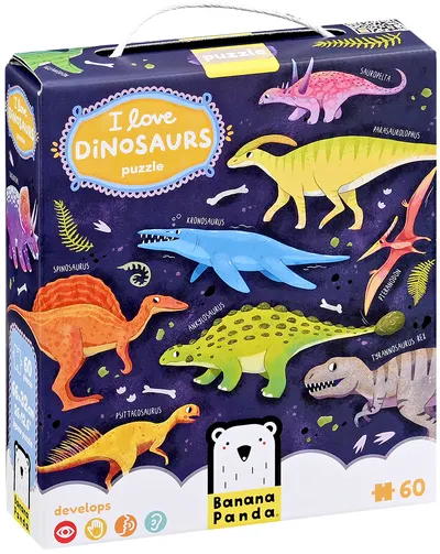 Puzzle pentru copii Banana Panda din 60 de piese - Îmi plac dinozaurii