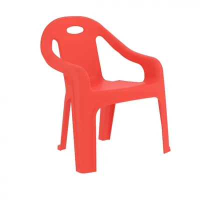 Scaunel interiorexterior cu spatar si cotiere ergonomice pentru copii,margini rotunjite pentru siguranta,greutate suportata 50 kg,utilizare acasa sau crese,gradinite Pilsan Comfort Rosu