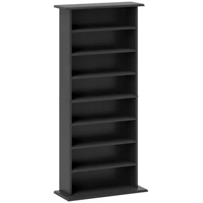 HOMCOM Dulap pentru CD-uri cu 6 Rafturi Reglabile pentru 360 CD-uri/185 DVD-uri Negru | Aosom Romania