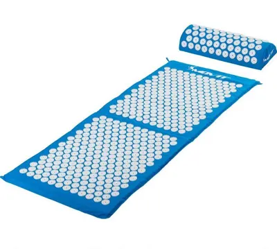 Covoras de presopunctura MOVIT® cu perna 130x50, albastru deschis