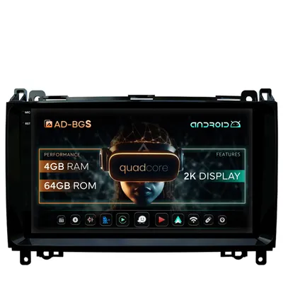 Navigatie 2K Mercedes Benz Sprinter, Viano, Vito, A B Class, Crafter, Android, S-Quadcore 4GB RAM + 64GB ROM, 9.5 Inch - AD-BGS90042K+AD-BGRKIT407