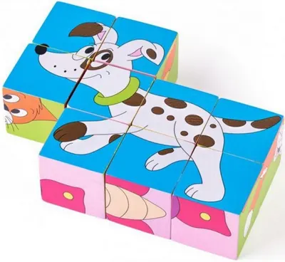 Cuburi din lemn Woody - Animale