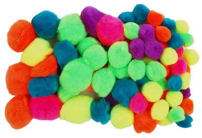 Pompoane Fandy - mix, neon, 78 buc.