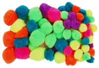 Pompoane Fandy - mix, neon, 78 buc.