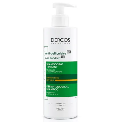 Sampon anti-matreata pentru par normal-uscat Dercos, Vichy | 390 ml