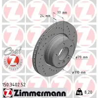 Disc frana ZIMMERMANN 150.3402.52
