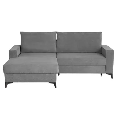 Coltar extensibil FREDERIC, cu arcuri si lada depozitare, colt stanga, gri inchis, 235x160x95 cm