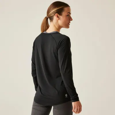 Longsleeve Discern Tee Fitness/Gym Damen Black Ohne Atmungsaktiv DARE 2B