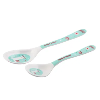 Set 2 linguri pentru bebelusi Canpol Exotic Animals Turcoaz