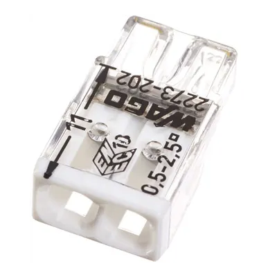 Clema rapida pentru conductori rigizi 2x0.5-2.5