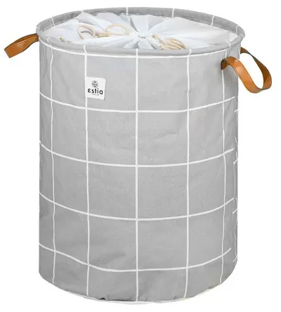 Coș de rufe Estia - Carouri, pliabil, 60 l