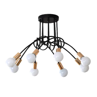 Mya Plafoniera 8xe27 Negru/aurie
