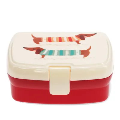 Cutie de gustări pentru copii roșie-crem Sausage Dog – Rex London