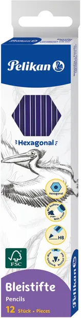 Set de creioane grafit Pelikan - HB, 12 buc, cu radieră
