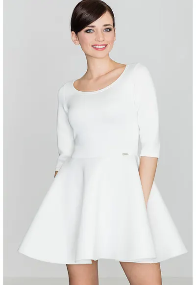 Rochie K227 - ecru - poliester -