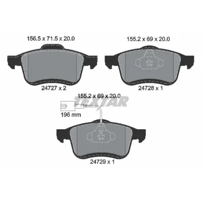 Set placute frana, frana disc TEXTAR 2472701