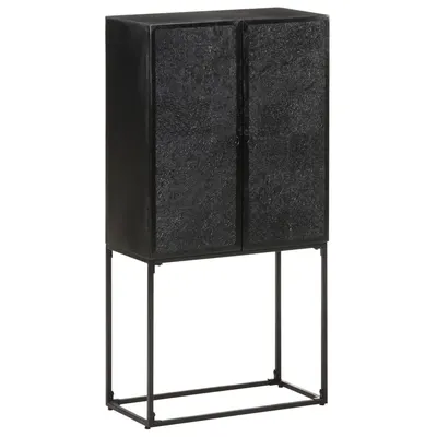 vidaXL Servantă, negru, 60x30x120 cm, lemn masiv de acacia & mango