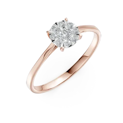 Inel de logodna din aur roz cu diamante de 0.253ct