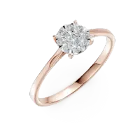 Inel de logodna din aur roz cu diamante de 0.253ct