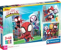 Puzzle pentru copii Clementoni din 3 x 48 piese - Spidey și prietenii săi minunați