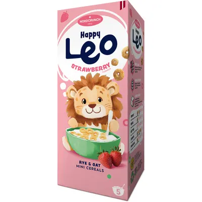 Cereale din Secara si Ovaz cu Capsuni Happy Leo 150g