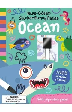 Wipe-Clean Sticker Funny Faces Ocean