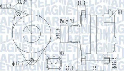 Alternator (14V, 150A) potrivit ALFA ROMEO 159; FIAT CROMA 2.4D 06.05-12.11
