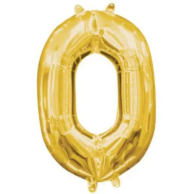 Balon folie auriu cifra 0