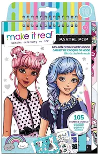 Brosura cu stickere si sabloane Make it Real - Pastel Pop, Designer de moda