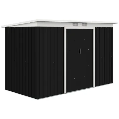 Outsunny, magazie pentru scule de gradina, casuta de gradina, sopron, 280x130x172cm, gri inchis | AOSOM RO