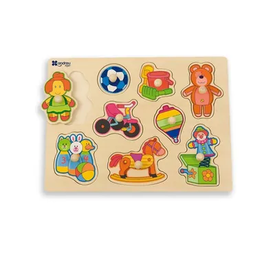 Puzzle din lemn cu manere Andreu toys - Jucarii