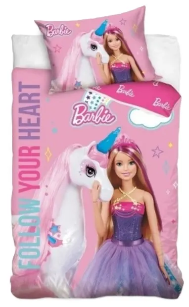 Set lenjerie de pat pentru bebeluși Sonne - Barbie urmeaza-ti inima, 2 piese