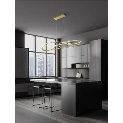 Lampa suspendata NUDOS Auriu Aluminiu & Acrylic LED 158W 230V 11060Lm 3000K IP20