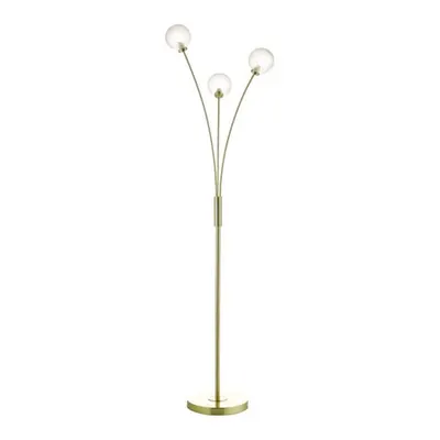 Lampadar de podeaAvari 3 Light Floor Lamp Satin Brass Glass